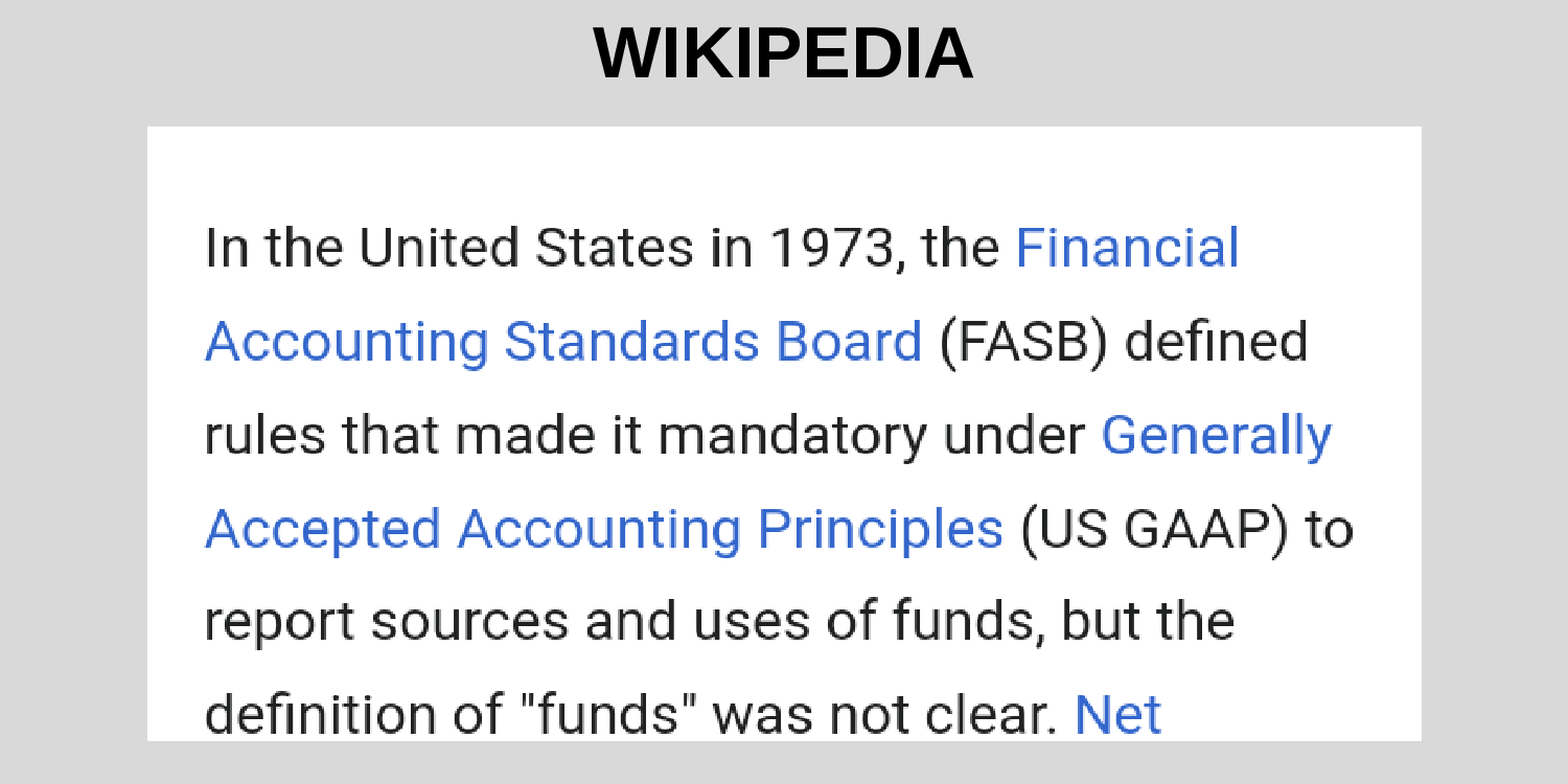 GAAP rules for cash flow statement, Wikipedia source